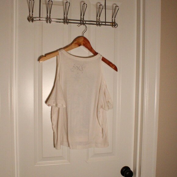 PacSun Doe cut out t shirt cropped cold shoulder tarot size large - Picture 2 of 3